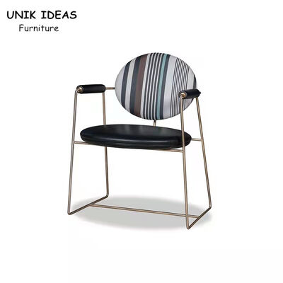 Dobra cena. Stainless Steel Metal Frame Dining Chairs With Arms Minimalist 66x57x83cm w Internecie