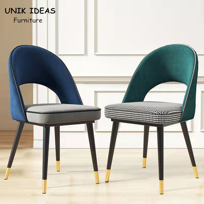 Dobra cena. Kitchen Green Metal Frame Dining Room Chair Back Styles Upholstered Backrest Armrest Lounge w Internecie