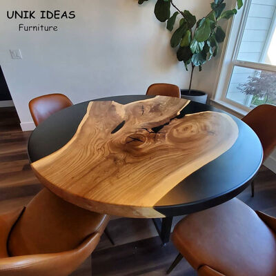 Dobra cena. Epoxy Resin Dining Table And Chairs Oak Oval Luxury Dining Room Tables And Chairs Walnut Slab w Internecie
