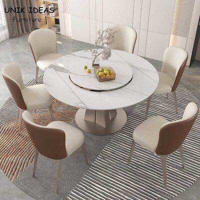 Dobra cena. 120cm 4 5 6 Seater White Round Extendable Dining Table And Chairs 4 To 6 Turntable Rotating w Internecie