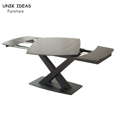 Dobra cena. Marble Extendable Dining Table And Chairs Set Modern Nordic Black Adjusted 200cm w Internecie