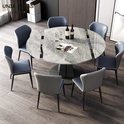 Dobra cena. Luxury Extendable Dining Table And Chairs 7 Piece Italian Rock Slab Folding 120cm w Internecie