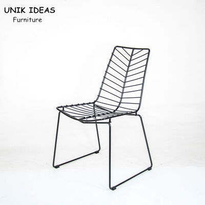 Dobra cena. Leaf Shaped Wire Mesh Dining Chairs Stacking Diamond Seat Cushion Unikideas w Internecie