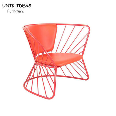 Dobra cena. Basket Metal Frame Dining Chairs Red Italian Minimalist Coffee Shop 76x64x69cm w Internecie