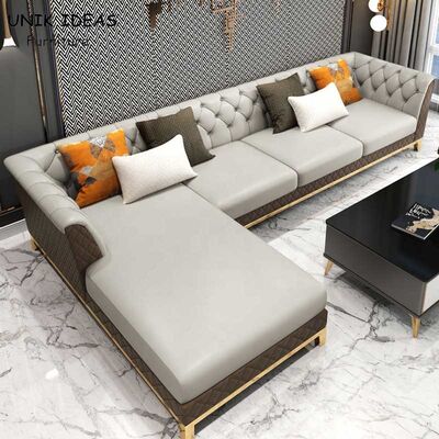 Dobra cena. 100 By 100 10 X 7 Tufted Living Room Sectional Sofa Couch Leather European w Internecie