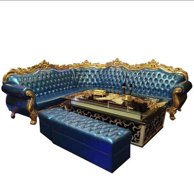 Dobra cena Customized Blue Paint Bar Sofa Set Metal Velvet Sponge Material w Internecie