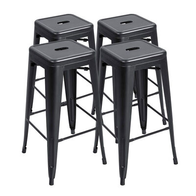 Dobra cena. Iron High Foot Bar Chair Industrial Stackable Bar Stool Black Seater w Internecie