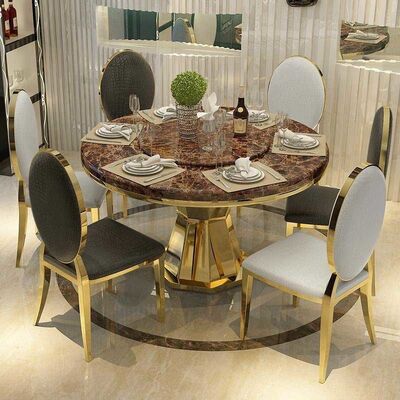 Dobra cena. Home Luxury Dining Table And Chairs 1.5 Meter Diameter Round Dining Table w Internecie