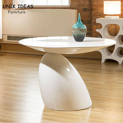 Dobra cena Fiberglass Oval Shaped Coffee Side Table Living Room Tea Table White Color w Internecie