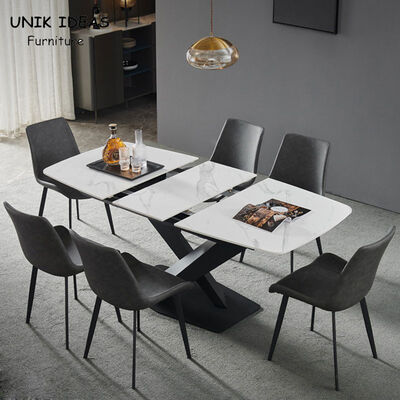 Dobra cena. White Luxury Dining Table And Chairs 150cm 140cm 130CM 160cm 6 Seats Extended w Internecie
